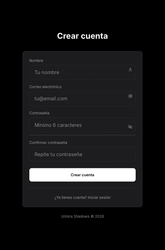Registro público de una cuenta Umbra
